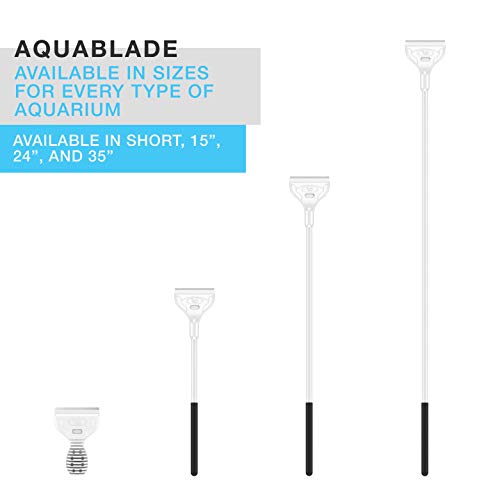 AquaBlade M - Short Stainless Steel Aquarium Scraper to Clean Aquarium Tank,White