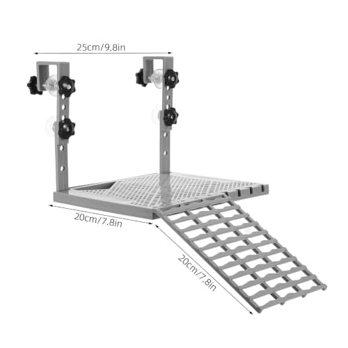 YARNOW Large Turtle Basking Platform for Aquatic Turtles, Sturdy Floating Reptile Habitat Dock with Non-Slip Ramp, Tank Accessories