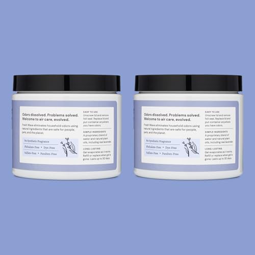 Fresh Wave Lavender Odor Eliminator Gel 2Pk 15 oz - Air Freshener for Home | Lasts 30-60 days. Plant-based odor absorber. No perfumes or harsh chemicals. Bathroom & closet deoderizer. Refills available. - size: 15 Fl Oz (Pack of 2)