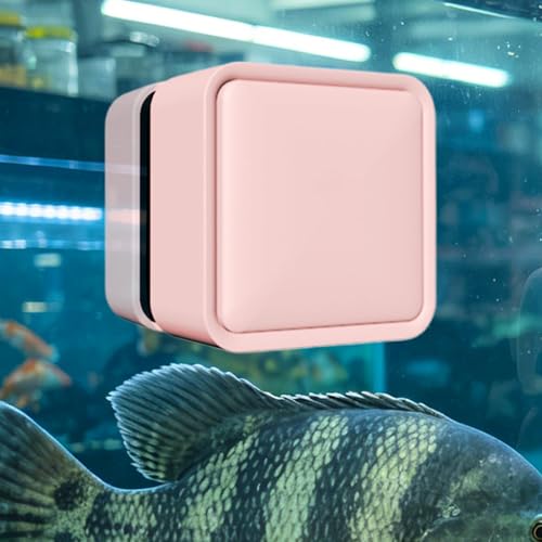 Magnetic Fish Tank Cleaner Small Brush Scrubber Remover | Fish Tank Cleaning Tools for Home Kitchen Living Room Saltwater Algae Turtle Reptile Terrarium Water Wall Betta Fish Tank - color: Pink