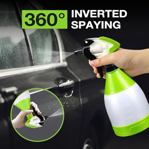 360° Trigger Heavy Duty Spray Bottle 17OZ, Leak Free, 1 PC | Acid& Chemical Resistant, Adjustable Nozzle, Double Mist Trigger Sprayer, Perfect for Car Cleaning and Detailing - size: 17 Ounces