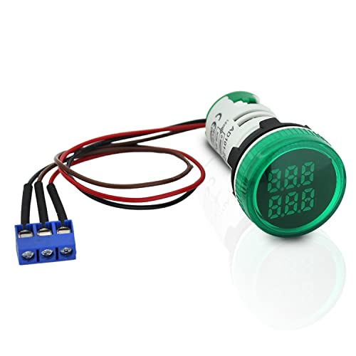 Digital Led Display Indicator Light Counter 22mm, Measuring Range 0-99999, Signal Light for Mount Panels - AD101-22CT Model, Circle Panel, Green (3 Pack) - style: Green - Counter