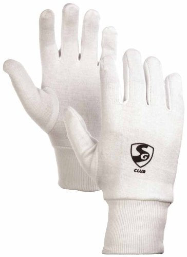 SG Cricket Inner Batting Glove Club Youth Size (White) - Pack of 2