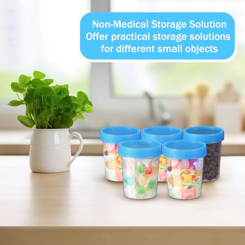 Geiserailie 200 Pcs Disposable Specimen Cup Urine Pee Cups for Testing 4oz Specimen Container with Leak Proof Screw on Lids for Safe Urinalysis Pee Stool Sample Collection Analysis (Blue) - color: Blue