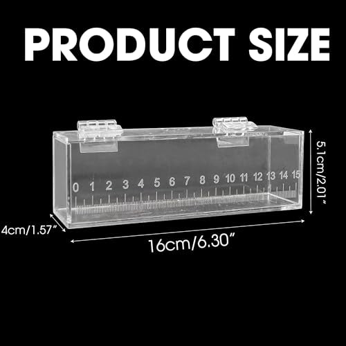 Fish Viewing Box Container with Lid and Scale, Acrylic Portable Fishing Mini Aquarium, Small Fish Breeder Hatching Boxes, Safe Tank Case for Breeding Egg Photo Isolation Outdoor Indoor