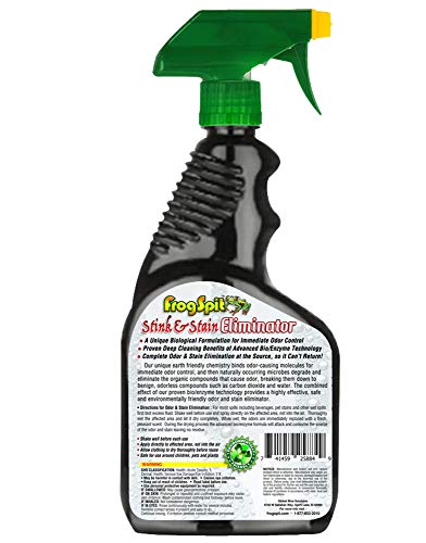 Frog Spit Stink and Stain Eliminator | 16 oz Enzymatic Cleaner | All Purpose Apply and Let Dry Odor and Stain Remover Spray | Safe on All Surfaces