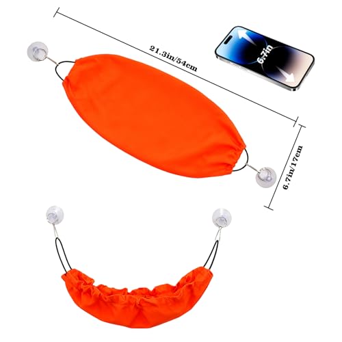 Gecko Tank Accessories, Reptile Hammock with Elastic Rope and Suction Cups, Terrarium Accessories for Crested Gecko, Leopard Gecko, Little Snake - color: Orange
