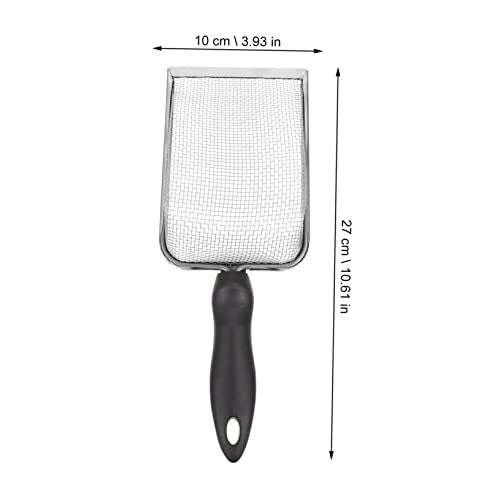 Hemoton 1Pc Stainless Steel Reptile Sand Shovel with Filtering Mesh Ergonomic Design for Easy Excrement Cleanup Terrariums for Turtles Lizards and Other Reptiles