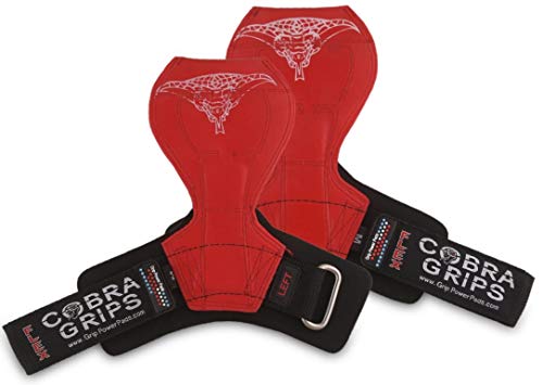 Cobra Grips Flex Model Weight Lifting Gloves Heavy Duty Straps Alternative Power Lifting Hooks for Deadlifts with Padded Wrist Wrap Support Bodybuilding - color: Red Rubber, size: Small
