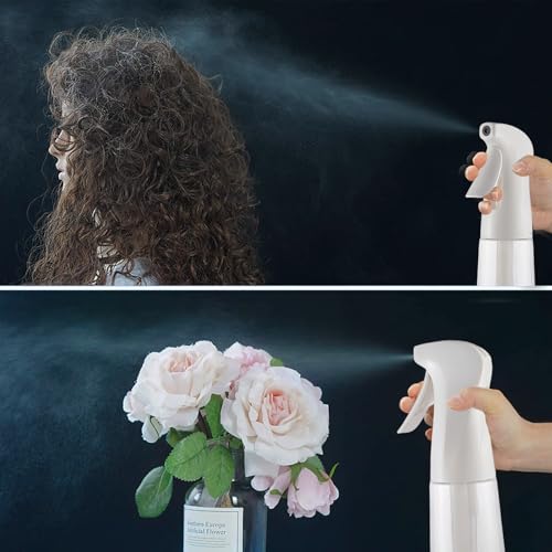 TANSHINE Continuous Spray Bottle for Hair,Ultra Fine Mist Water Hair Spray Bottles,Mister Spray Bottle,Refillable Plastic Sprayer for Hairstyling, Cleaning,Alcohol, Plants, Salons,6.8oz/200ml,Clear - color: Clear