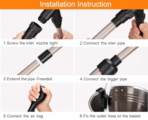 Aquarium Siphon, Fish Tank Vacuum Cleaner Water Changer Tool for Water Change and Debris Removal