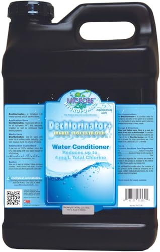 Microbe Life Hydroponics Premium Dechlorinator for Hydroponics Gardens, Chlorine and Chloramine Neutralizing Full-Function Water Conditioner for Fruits, Vegetables, and Herbs, 2.5 Gallons - size: 2.5 gallon