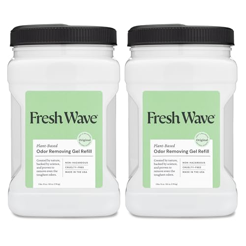 Fresh Wave Odor Eliminator Gel Refill, 2-Pk Original, 63 oz, Odor Absorber | Clove and pine plant oils, No parabens or phthalates, Refills small or large gel jars, Lasts 30-60 days per jar - size: 63 Fl Oz (Pack of 2)