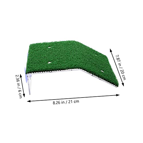 2pcs Tortoise Climbing Ladder with Suction Cups Turtle Basking Platform for Sunbathing Resting Durable Simulation Lawns for Water Turtles Frogs and Lizards