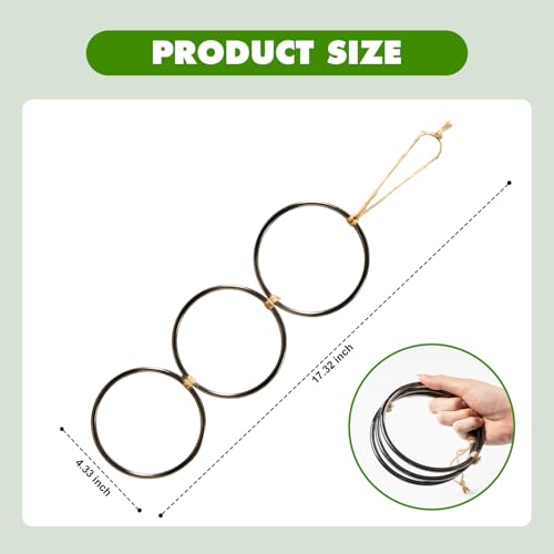 Ball Python Enrichment, Snake Climbing Toys, Reptiles Tank Accessories for Corn Snakes, Bearded Dragon, Chameleon, Snake Enrichment Ring Toys - color: Black