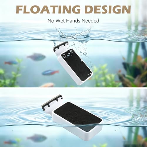 Medium Aquarium Magnetic Glass Cleaner, Ergonomic Comfort Grip, Floating Design, Stainless Steel & Plastic Blades, for Glass and Acrylic Tanks - size: M