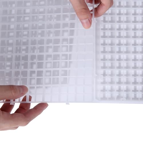 Aquarium Plastic Grid Divider Tray Egg Crate, 2 Pcs L | Grid Isolate Board Divider, Fish Tank Bottom, Black Filter Tray - size: 2 Pcs L