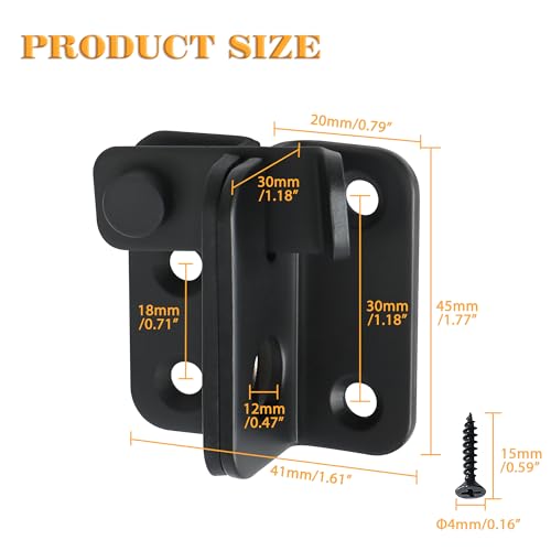 Alise Flip Latch Gate Latch,Shed Door Latch Barn Door Lock Black,2 Pack | Stainless Steel Door Lock Latches for Shed Barn Wooden Fence Chicken Dog Cage Window Cabinet Backyard Garage - color: Matte Black, size: Small Size