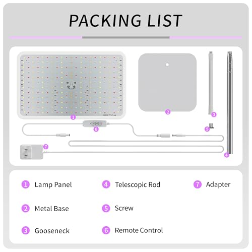 36W Grow Lights with Stand, Full Spectrum LED Plant Light, 12-59 Inch Height Adjustable Growing Lamp with Auto On/Off Timer 4H/8H/12H, 4 Dimmable Brightness | 252 LEDs Full Spectrum Plants Growing Light, 12-60" Height Adjustable Floor/Desk Lamp, 4 Dimmabl