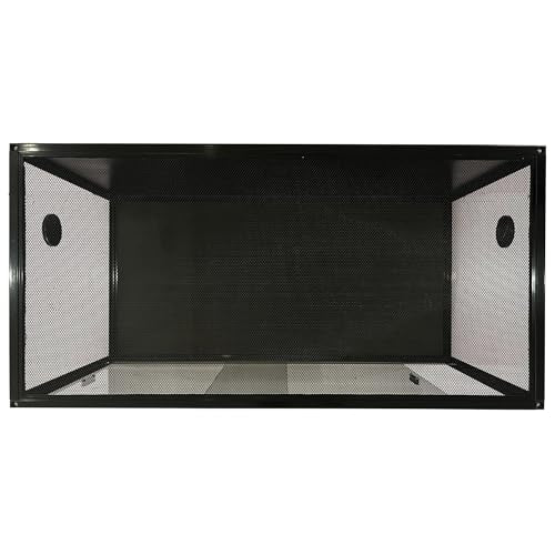 120 Gallon Bearded Dragon Tank, 4x2x2 ft Large Reptile Terrarium, Front Opening Glass Enclosure for Snake, Lizard, Chameleon, Large Reptile Cage with Screen Ventilation Top & Bioactive Habitat Ready - color: Black