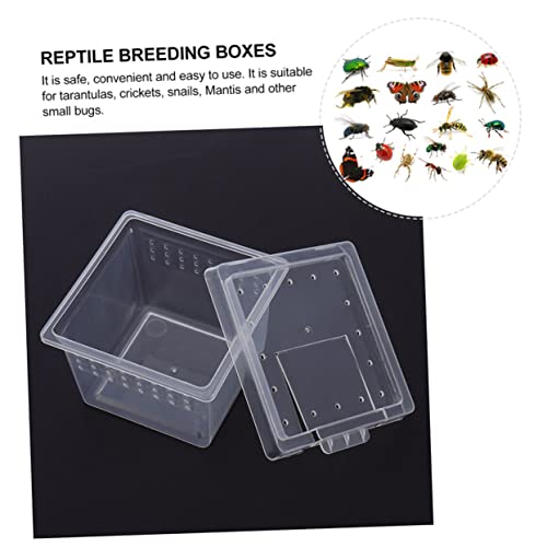 Mikikit 20PCS Reptile Breeding Box for Tarantula Lizard Gecko Scorpion and Insect Sturdy Plastic Feeding Container Ventilation for Small Reptiles and Pets