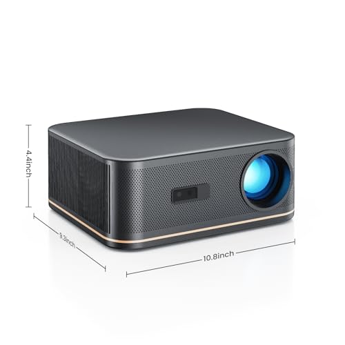HAPPRUN 2000 ANSI 4K Decoding Projector with WiFi and Bluetooth, Auto Focus | 300'' Display for Indoor/Outdoor, Portable Home Theater, Smart Movie Projector Compatible with Phone/TV Stick/PC/PS5