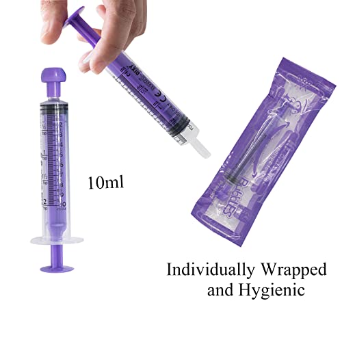 4Pcs Animal Syringe Feeder Chromatic Plastic Syringe Pet Feeding for Puppies, Cat, Rabbits and Other Baby Animals Measuring Tools for Scientific Labs, Oil or Glue Applicator (10ml)