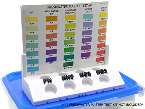 Aquameta Aquarium Test Tube Holder with Rack - For API Freshwater Master Test Kit - 4 Slots Test Tube Rack – White - color: White