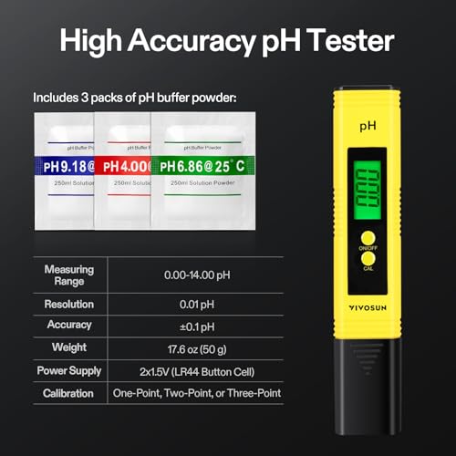 VIVOSUN Digital pH Meter, 3-in-1 TDS/EC/Temperature Meter, 3-in-1 Soil Moisture/pH/Light Tester Combo for Home, Garden and Hydroponics, Yellow-Blue-Green - color: Yellow, green, blue