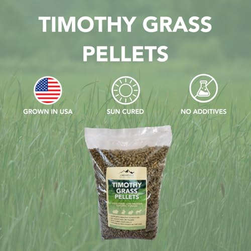 Unearthed Timothy Grass Pellets – 10 lb Bag | 100% Pure Sun‑Cured Forage, No Additives or Fillers | High Fiber, Low Protein Feed for Rabbits, Guinea Pigs, Horses & More | USA Grown