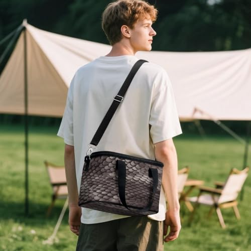 Classic Snake Skin Insulated Cooler Bag Lunch Bag Lunchbox | 600D Waterproof Oxford Insulated Lunch Bag leakproof Portable Cooler Tote Bags Reusable Lunch Bag for picnic camping travel