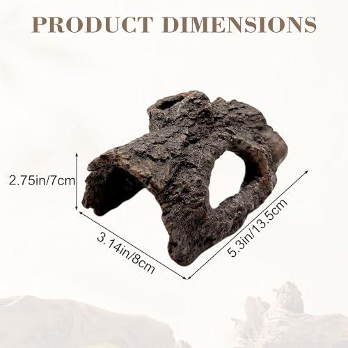 Small Resin Aquarium Hideout Log Decoration Cave, Tree Trunk Fish Tank Decor Ornament