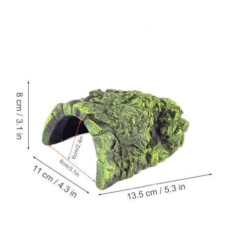 Reptile Hide Cave, Secure Enclosed Basking Shelter for Terrarium Aquarium Resin Rock Look Large 1 Pack