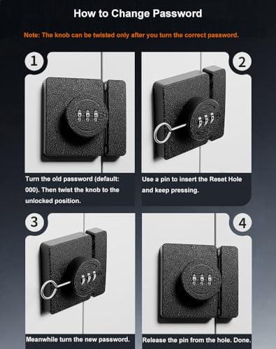 Keyless Cabinet Lock 3-Digit Combination for Swinging/Sliding Door Drawer Cupboard Locker Closet Wooden Box Hook-Locking (Black, 180 Degree) - color: Black