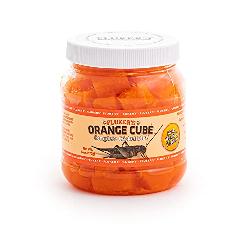 Fluker's Orange Cube Complete Cricket Diet, Gut Load Food for Feeder Insects and Live Crickets, Provides Vitamins, Minerals, and Hydration, 6 oz
