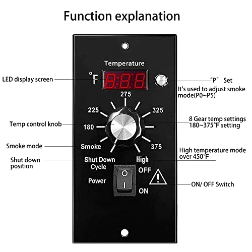 Digital Thermostat Pro Controller Compatible with Traeger Wood Pellet Grills, Traeger Grill Replacement Parts Upgrade Control Board Panel Temperature Thermometer, with RTD Probe Sensor