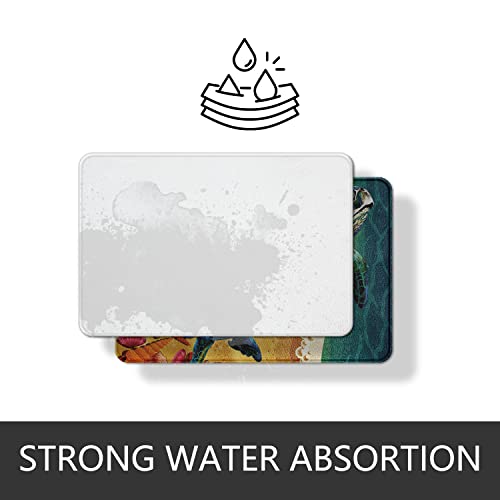Erosebridal 3D Cheetah Bath Mat Blue Rose Leopard Print Bath Rugs for Women Romantic Flowers Area Rug African Safari Animals Living Room Rugs Animal Hide Spot Wild Safari Theme Shower Mat 20"x32" - color: Multi 07, size: 1'8" x 2'8" (Rectangular)