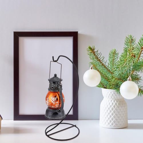 6pcs Ornament Display Stand Hanger Holder Glass Globe Iron Wire Stand Hanging Hook Rack for Christmas Lanterns Hanging Air Plant Terrarium Witch Ball Decor DIY Art Craft Display(Black)