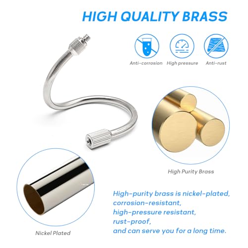 10Pack 7.6Inch Flexible Nozzle Extensions Brass Mist Rod for Misting System | Bendable Copper Extended Pole 10/24 UNC for Garden, Humidification, Spraying, Outdoor Cooling, Dust Control, Landscaping - size: 7.6 Inch