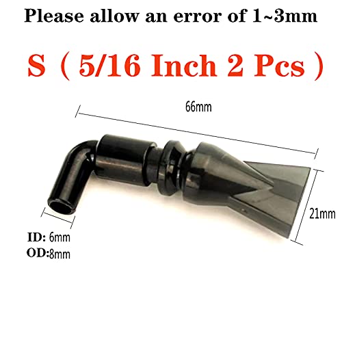 Still Awake 2 Pcs Aquarium Pump Duckbill Nozzle,Water Outlet Return Pipe Fitting,Fish Tank Duckbill Sprinkler Aquarium Pump Flare Duckbill Nozzle,Water Outlet Pipe 8mm/5/16 Inch (S) - size: S(5/16 Inch 2 Pcs)