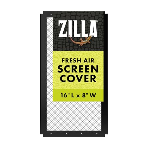 Zilla Fresh Air Screen Cover, Secure and Durable Metal Mesh Cover for Reptile Terrariums, 16 x 8 inches - size: 16" x 8"
