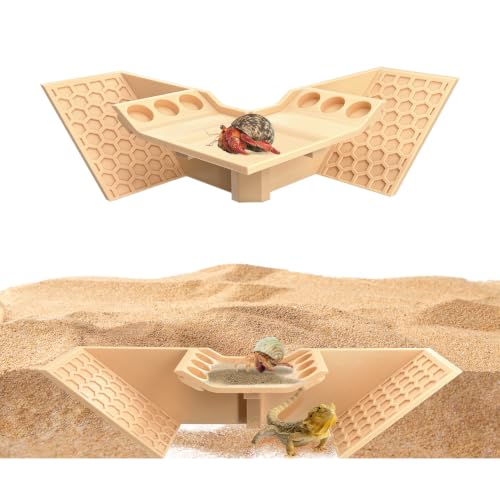 Hermit Crab Cave Hideout, 3-in-1 Underground Tunnel & Climbing Toys, Reptile Tank Accessories Habitat Decor for Hermit Crabs, Geckos, Frogs (Yellow) - color: yellow