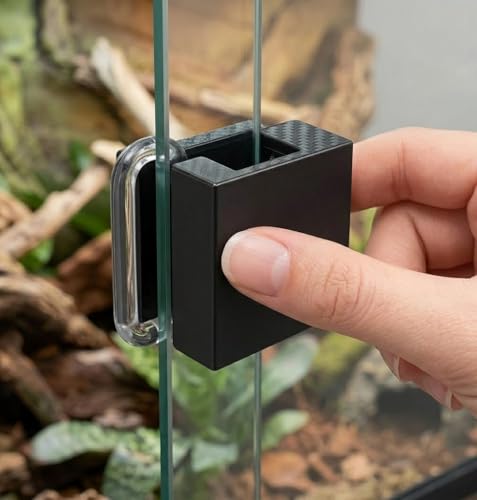 Sliding Door Lock for Reptile Enclosures, Secure Reptile Cage and Tank Doors, Durable Safety Lock Set for Sliding Glass Tanks