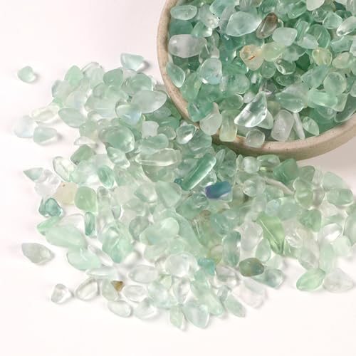 Erliway Green Fluorite Crystal Chips Bulk for Vase Filler, 0.5 lb 7-9 mm | Natural Crushed Crystal Stone for Spell Jar, Aquarium Gravel, Reiki Healing Meditation, Jewelry Making, Resin Art, Home Décor - color: Green Fluorite