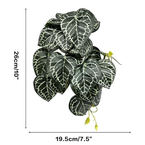 Reptile Plants for Terrarium, Artificial Hanging Plastic Plants with Suction Cups,Amphibian Tank Habitat Decor fit for Bearded Dragons Chameleon Lizards Snake 2Pack (I) - color: I