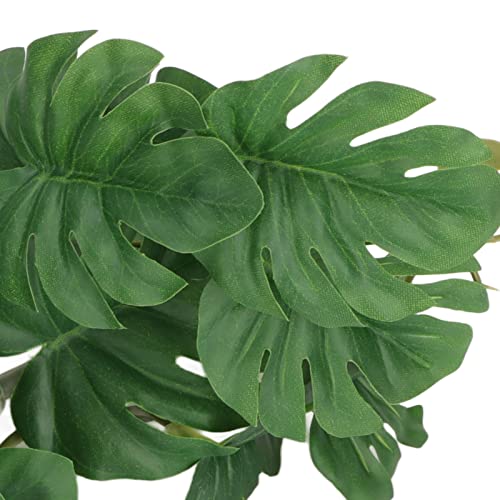 GLOGLOW Reptile Silk Plant Leaves, Jungle Vines Plastic Terrarium Plant Leaves Simulation Aquarium Decoration Tree Branch with Suction Cup for Terrarium Fish | Plastic Simulation Turtle Back Leaf, Jungle Vines Reptile Tank Decor, Rainforest Habitat Access