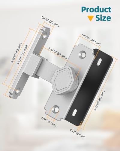 90 Degree Barn Door Lock, Rustproof Sliding Gate Latch, Silver 4Pcs | Multipurpose Security Lock for Bathroom, Cabinet, Pet Cage, Garden Shed, Window And Sliding Wooden Doors - color: Silver-4PCS