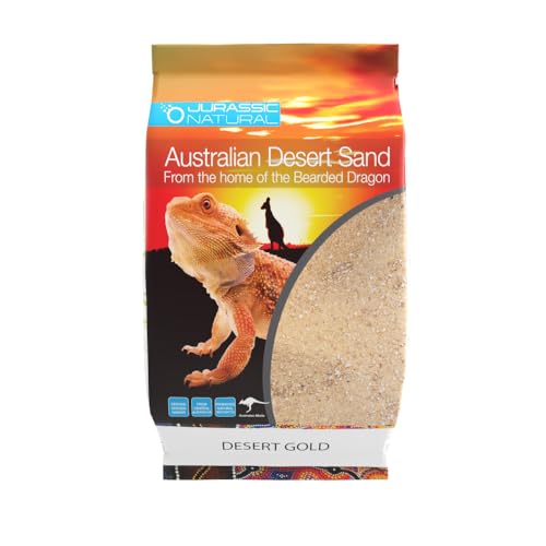 Jurassic Natural Australian Desert Dragon Habitat Substrate, Gold, 20lb | For Bearded Dragons and Other Lizards - color: Gold, size: 20lb