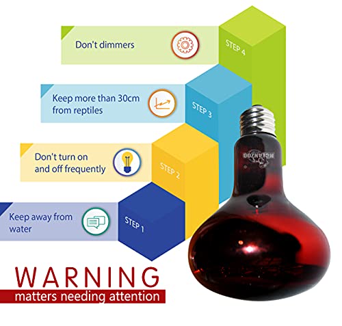 Infrared Heat Lamp Bulbs 100W 2 Pack,Red Basking Spot Light Bulb Reptile Heating lamp for Bearded Dragon,Turtle,Snake,Leopard Gecko,Chicked with Digital Temperature Thermometer - style: 100W(2 Pack)