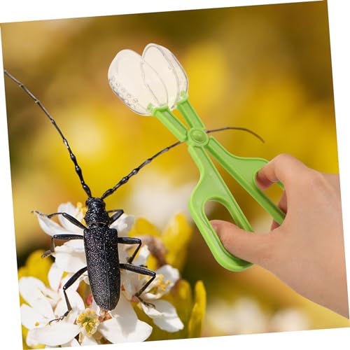 Kisangel Reptile Feeding Cleaning Clamp Multi Functional Scoop for Poop Lightweight Durable for Reptile Tanks and Enclosures Easy to Use Bright